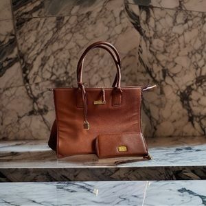 Joy & Iman Leather Handbag + Wallet